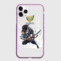Чехол iPhone 11 Pro матовый Yasuo Meme, цвет: 3D-фиолетовый