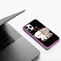 Чехол iPhone 11 Pro матовый Кошачья любовь навсегда Kitty love forever, цвет: 3D-фиолетовый — фото 2