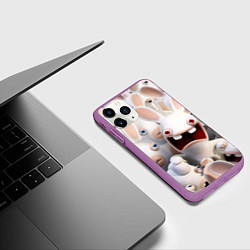Чехол iPhone 11 Pro матовый Бешеные кролики в толпе, цвет: 3D-фиолетовый — фото 2