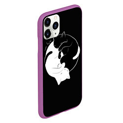 Чехол iPhone 11 Pro матовый Бесконечная любовь Endless kitty love, цвет: 3D-фиолетовый — фото 2