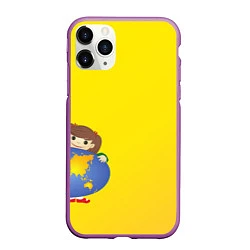Чехол iPhone 11 Pro матовый Девочка из Советского Атласа Мир, цвет: 3D-фиолетовый