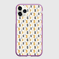 Чехол iPhone 11 Pro матовый Денежные Знаки Доллара, цвет: 3D-фиолетовый