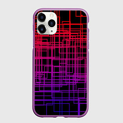 Чехол iPhone 11 Pro матовый Кривая клетка, цвет: 3D-фиолетовый