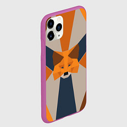 Чехол iPhone 11 Pro матовый Metamask Крипто лиса, цвет: 3D-фиолетовый — фото 2
