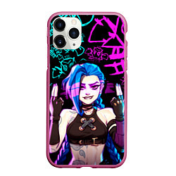 Чехол iPhone 11 Pro матовый JINX ДЖИНКС NEON PATTERN, цвет: 3D-малиновый