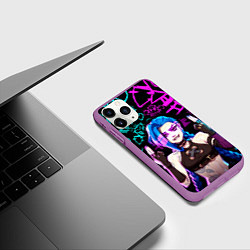 Чехол iPhone 11 Pro матовый JINX ДЖИНКС NEON PATTERN, цвет: 3D-фиолетовый — фото 2
