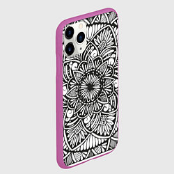 Чехол iPhone 11 Pro матовый Мандала 2028-1, цвет: 3D-фиолетовый — фото 2