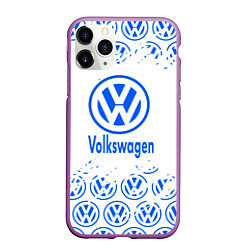 Чехол iPhone 11 Pro матовый Volkswagen фольксваген, цвет: 3D-фиолетовый