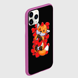 Чехол iPhone 11 Pro матовый Лиса Символ любви, цвет: 3D-фиолетовый — фото 2