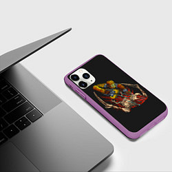 Чехол iPhone 11 Pro матовый Айзек за работой, цвет: 3D-фиолетовый — фото 2