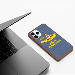 Чехол iPhone 11 Pro матовый On a Yellow Submarine 3D, цвет: 3D-коричневый — фото 2