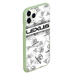 Чехол iPhone 11 Pro матовый LEXUS BIG EMBLEMA PATTERN, цвет: 3D-салатовый — фото 2