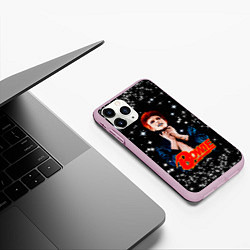 Чехол iPhone 11 Pro матовый Theres a Starman waiting in the sky, цвет: 3D-розовый — фото 2