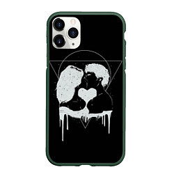 Чехол iPhone 11 Pro матовый Внеземная любовь Extraterrestrial love, цвет: 3D-темно-зеленый