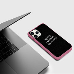 Чехол iPhone 11 Pro матовый Так хочу работать, что не могу!, цвет: 3D-малиновый — фото 2