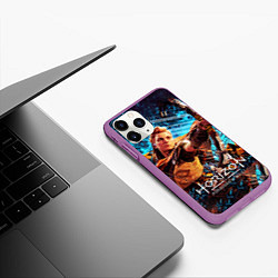 Чехол iPhone 11 Pro матовый Horizon Forbidden West - Элой арт, цвет: 3D-фиолетовый — фото 2