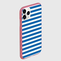 Чехол iPhone 11 Pro матовый ТЕЛЬНЯШКА ВДВ В ПОЛОСКУ, цвет: 3D-малиновый — фото 2