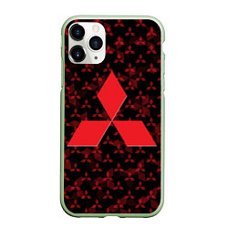 Чехол iPhone 11 Pro матовый MITSUBISHI BIG LOGO PATTERN