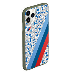 Чехол iPhone 11 Pro матовый BMW LOGO 2020 PATTERN M SPORT, цвет: 3D-темно-зеленый — фото 2