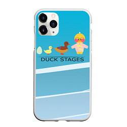 Чехол iPhone 11 Pro матовый Duck stages 3D, цвет: 3D-белый