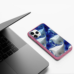 Чехол iPhone 11 Pro матовый Абстрактные морские ракушки, цвет: 3D-малиновый — фото 2