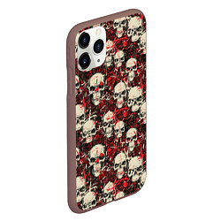 Чехол iPhone 11 Pro матовый Кровавые Черепа Skulls, цвет: 3D-коричневый — фото 2