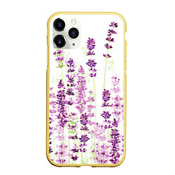 Чехол iPhone 11 Pro матовый Цветы Лаванды акварелью
