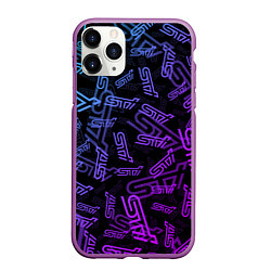 Чехол iPhone 11 Pro матовый STI NEON PATTERN, цвет: 3D-фиолетовый