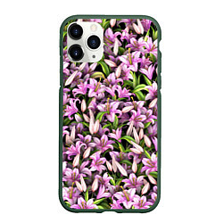 Чехол iPhone 11 Pro матовый Лилии цветут