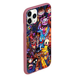 Чехол iPhone 11 Pro матовый Cute Fnaf Pattern, цвет: 3D-малиновый — фото 2