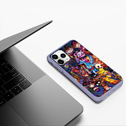 Чехол iPhone 11 Pro матовый Cute Fnaf Pattern, цвет: 3D-светло-сиреневый — фото 2