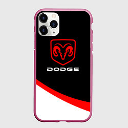 Чехол iPhone 11 Pro матовый DODGE SPORT, цвет: 3D-малиновый