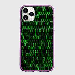 Чехол iPhone 11 Pro матовый Бинарный Код Binary Code, цвет: 3D-фиолетовый