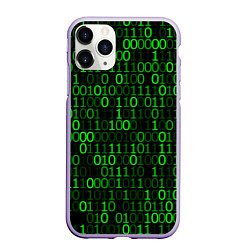 Чехол iPhone 11 Pro матовый Бинарный Код Binary Code, цвет: 3D-светло-сиреневый