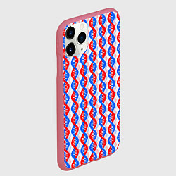 Чехол iPhone 11 Pro матовый Спирали ДНК, цвет: 3D-малиновый — фото 2