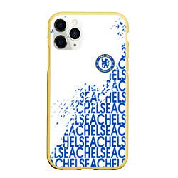 Чехол iPhone 11 Pro матовый Chelsea fc, цвет: 3D-желтый