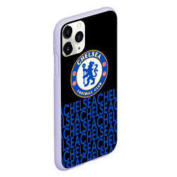 Чехол iPhone 11 Pro матовый Chelsea челси паттерн, цвет: 3D-светло-сиреневый — фото 2