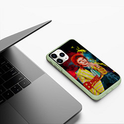 Чехол iPhone 11 Pro матовый Time takes a cigarette, цвет: 3D-салатовый — фото 2