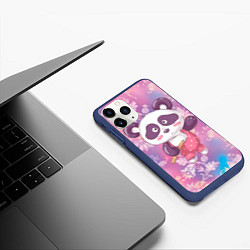 Чехол iPhone 11 Pro матовый Милая панда детский, цвет: 3D-тёмно-синий — фото 2