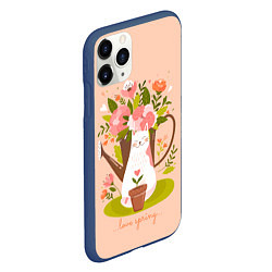 Чехол iPhone 11 Pro матовый Love spring, цвет: 3D-тёмно-синий — фото 2