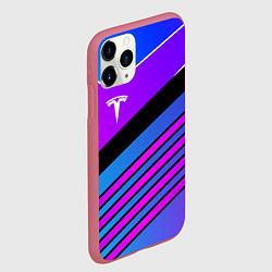 Чехол iPhone 11 Pro матовый TESLA - NEON STYLE ТЕСЛА НЕОН, цвет: 3D-малиновый — фото 2