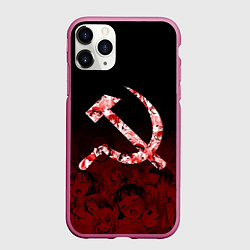 Чехол iPhone 11 Pro матовый СССР АХЕГАО USSR AHEGAO, цвет: 3D-малиновый