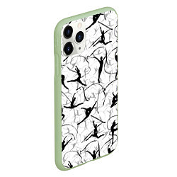 Чехол iPhone 11 Pro матовый Воздушная акробатика Паттерн, цвет: 3D-салатовый — фото 2