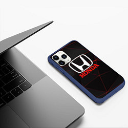 Чехол iPhone 11 Pro матовый HONDA спорт авто, цвет: 3D-тёмно-синий — фото 2
