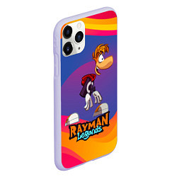 Чехол iPhone 11 Pro матовый Rayman абстрактные волны, цвет: 3D-светло-сиреневый — фото 2