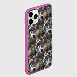 Чехол iPhone 11 Pro матовый Волки клипарт wolfs, цвет: 3D-фиолетовый — фото 2