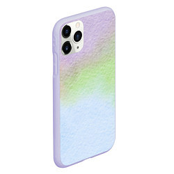 Чехол iPhone 11 Pro матовый Акварельный принт, цвет: 3D-светло-сиреневый — фото 2