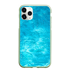 Чехол iPhone 11 Pro матовый Голубой океан Голубая вода, цвет: 3D-салатовый