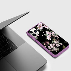 Чехол iPhone 11 Pro матовый Краски весны, цвет: 3D-фиолетовый — фото 2