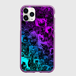 Чехол iPhone 11 Pro матовый AHEGAO NEON GIRL НЕОНОВЫЙ АХЕГАО, цвет: 3D-фиолетовый